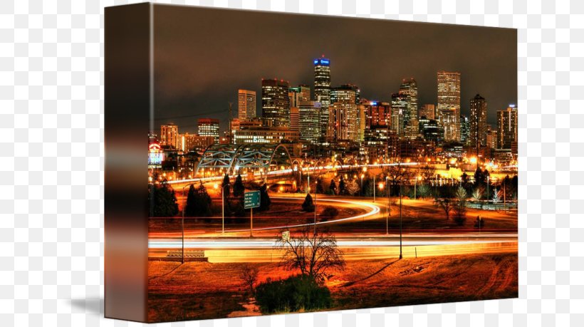Denver Skyline Gallery Wrap Cityscape Art, PNG, 650x459px, Denver, Art, Canvas, City, Cityscape Download Free