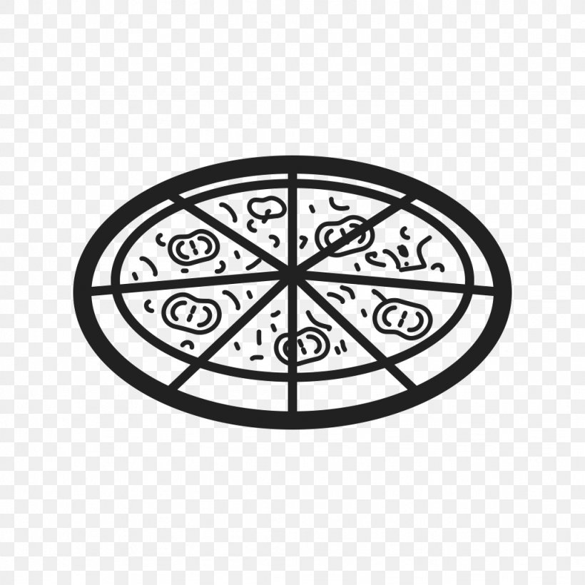 Pizza European Cuisine Food Pie Image, PNG, 1024x1024px, Pizza, Black And White, Cheese, Cuisine, Drawing Download Free