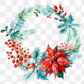Christmas Watercolor - Wreath Christmas Ornament Wedding Invitation Watercolor Painting PNG