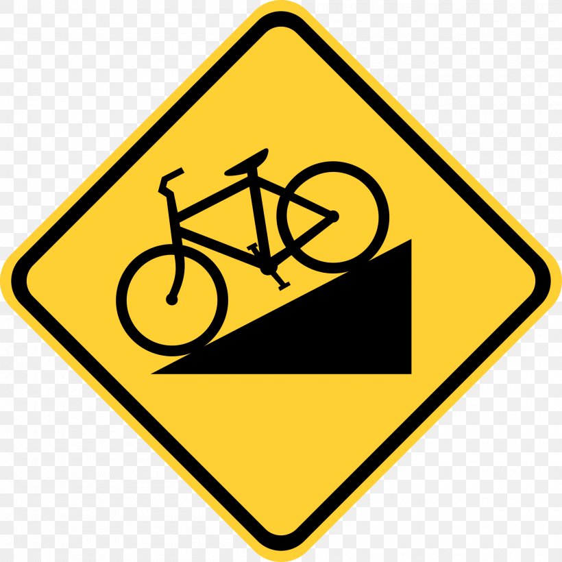 Traffic Sign Bicycle Warning Sign Stock Photography, PNG, 2000x2000px, Sign, Area, Bicycle, Brand, Grade Download Free