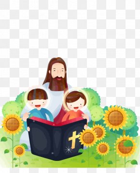 Jesus Vector - Bible Child Catechism Christianity Religion PNG