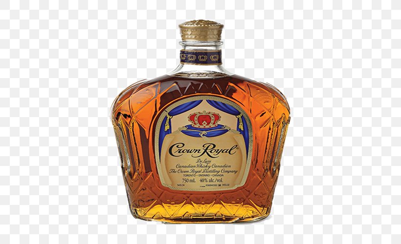 Crown Royal Blended Whiskey Canadian Whisky Distilled Beverage, PNG, 500x500px, Crown Royal, Alcoholic Beverage, Barrel, Blended Whiskey, Bottle Download Free