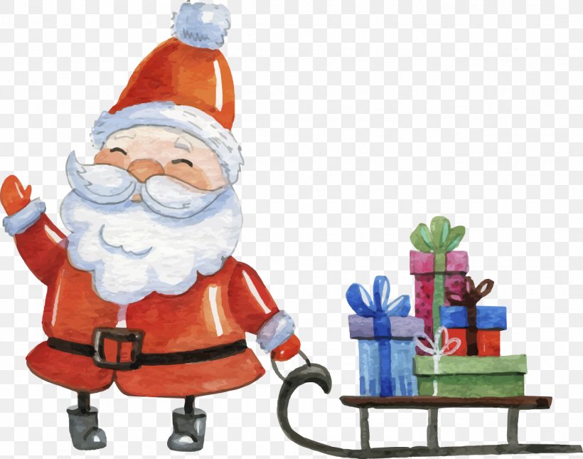 Santa Claus Boxing Day Christmas Card Sled, PNG, 1350x1063px, Santa Claus, Boxing Day, Christmas, Christmas Card, Christmas Ornament Download Free