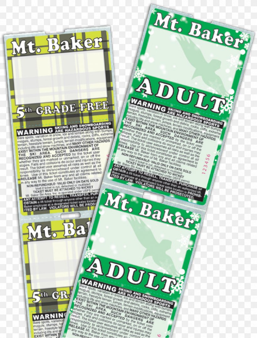Mt. Baker Ski Area Lift Ticket Ski Resort Ski Lift, PNG, 1043x1368px, Lift Ticket, Adhesive, Brand, Green, Ink Download Free
