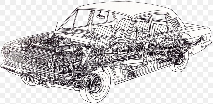 Car GAZ-24 GAZ Volga GAZ-21, PNG, 1989x978px, Car, Artwork, Auto Part, Automotive Design, Automotive Exterior Download Free