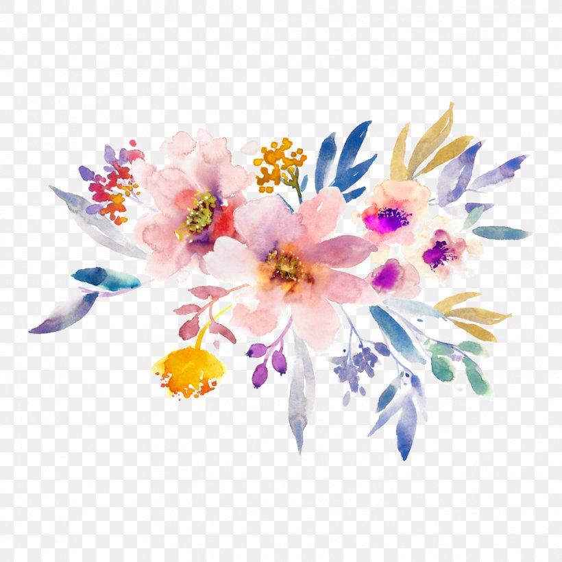 Flower Watercolor Painting Clip Art, PNG, 983x983px, Flower, Blossom, Branch, Cherry Blossom, Cut Flowers Download Free