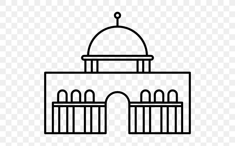 Dome Of The Rock Clip Art, PNG, 512x512px, Dome Of The Rock, Arch, Area, Black, Black And White Download Free