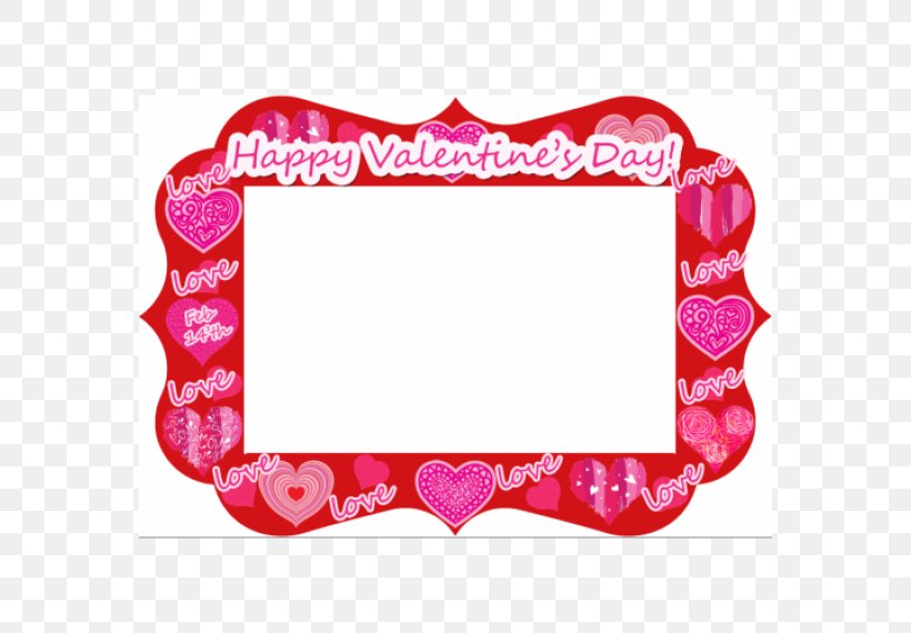 Picture Frames Valentine's Day Rectangle Font, PNG, 570x570px, Picture Frames, Heart, Magenta, Picture Frame, Pink Download Free