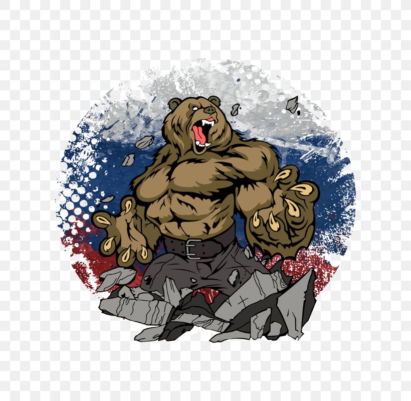 Russian Bear T-shirt Flag Of Russia, PNG, 800x800px, Bear, Cap, Fictional Character, Flag, Flag Of Russia Download Free