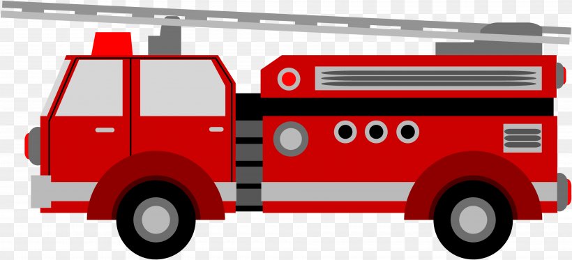 Clip Art Vector Graphics Fire Engine Truck, PNG, 3840x1749px, Fire Engine, Automotive Design, Car, Commercial Vehicle, Emergency Download Free