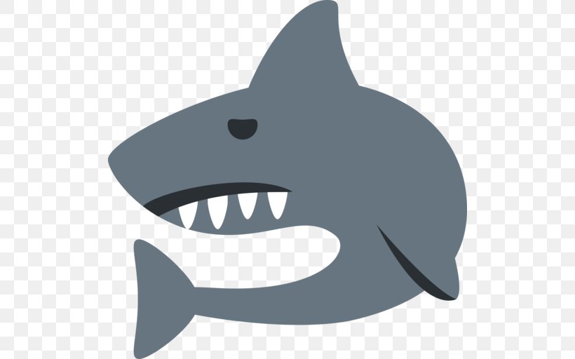 Great White Shark Emoji Snake Emoticon, PNG, 512x512px, Shark, Black, Black And White, Cartilaginous Fish, Emoji Download Free