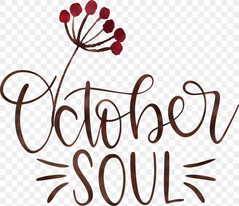October Soul October, PNG, 3000x2588px, October, Branching, Calligraphy, Flower, Geometry Download Free