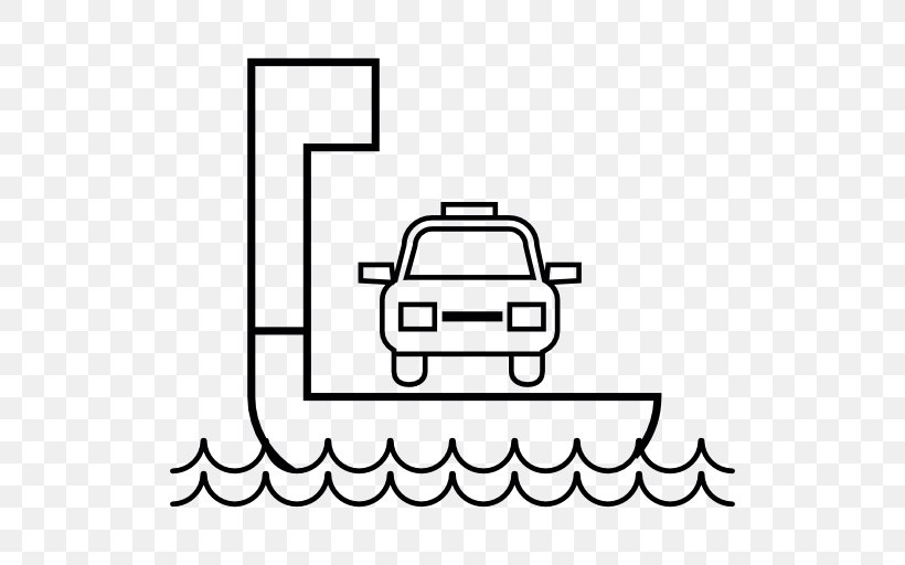 Ferry Symbol, PNG, 512x512px, Ferry, Area, Automotive Design, Black, Black And White Download Free