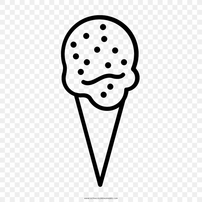 Ice Cream Cones Drawing Coloring Book, PNG, 1000x1000px, Ice Cream Cones, Area, Black, Black And White, Child Download Free