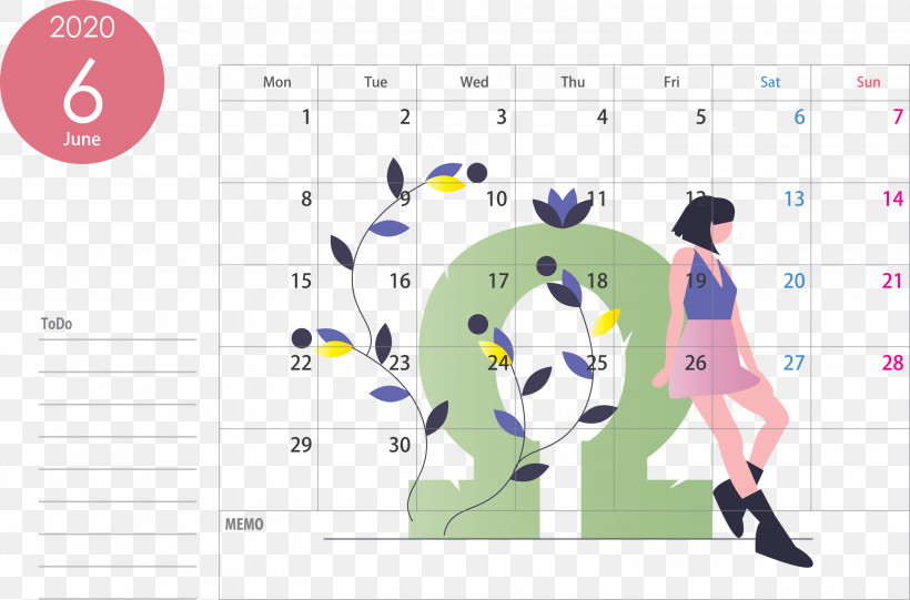 June 2020 Calendar 2020 Calendar, PNG, 3000x1982px, 2020 Calendar, June 2020 Calendar, Cartoon, Football, Games Download Free