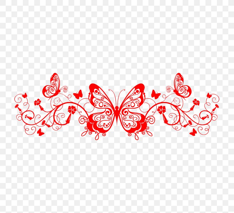 Butterfly Black And White Clip Art, PNG, 745x745px, Butterfly, Black And White, Decoupage, Heart, Love Download Free