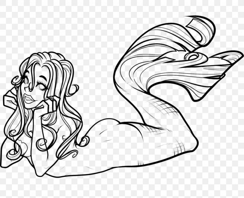 A Mermaid Drawing Ariel Sketch, PNG, 900x731px, Watercolor, Cartoon, Flower, Frame, Heart Download Free