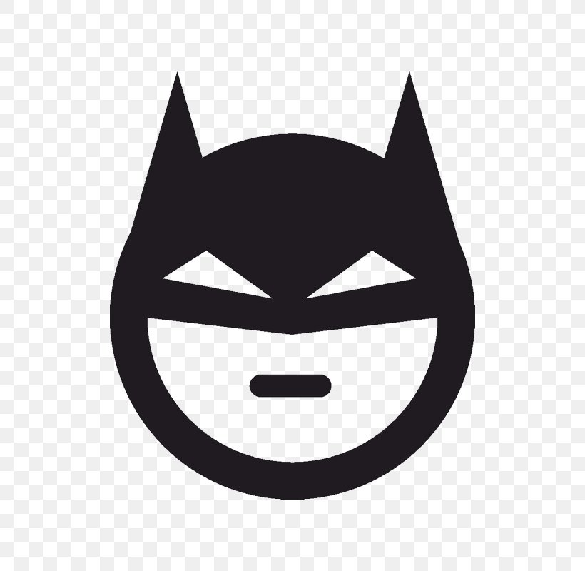 Batman Smiley Sticker Interieur Whiskers, PNG, 800x800px, Batman, Black, Black And White, Black White, Carnivoran Download Free