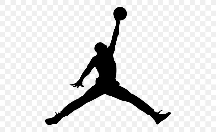 Jumpman Air Jordan Nike T-shirt Logo, PNG, 500x500px, Jumpman, Air Jordan, Arm, Athlete, Balance Download Free