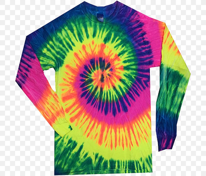 Long-sleeved T-shirt Hoodie Tie-dye, PNG, 700x700px, Tshirt, Casual, Clothing, Dye, Dyeing Download Free