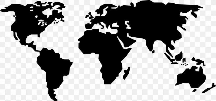 World Map Wall Decal Globe, PNG, 980x460px, World, Black, Black And White, Blank Map, Border Download Free