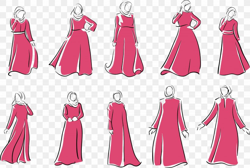 Saudi Arabia Abaya Dress Hijab, PNG, 4403x2963px, Watercolor, Cartoon, Flower, Frame, Heart Download Free