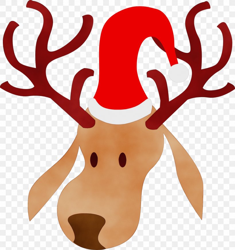 Christmas Santa Claus, PNG, 1808x1920px, Watercolor, Animal Figure, Antler, Christmas Day, Deer Download Free