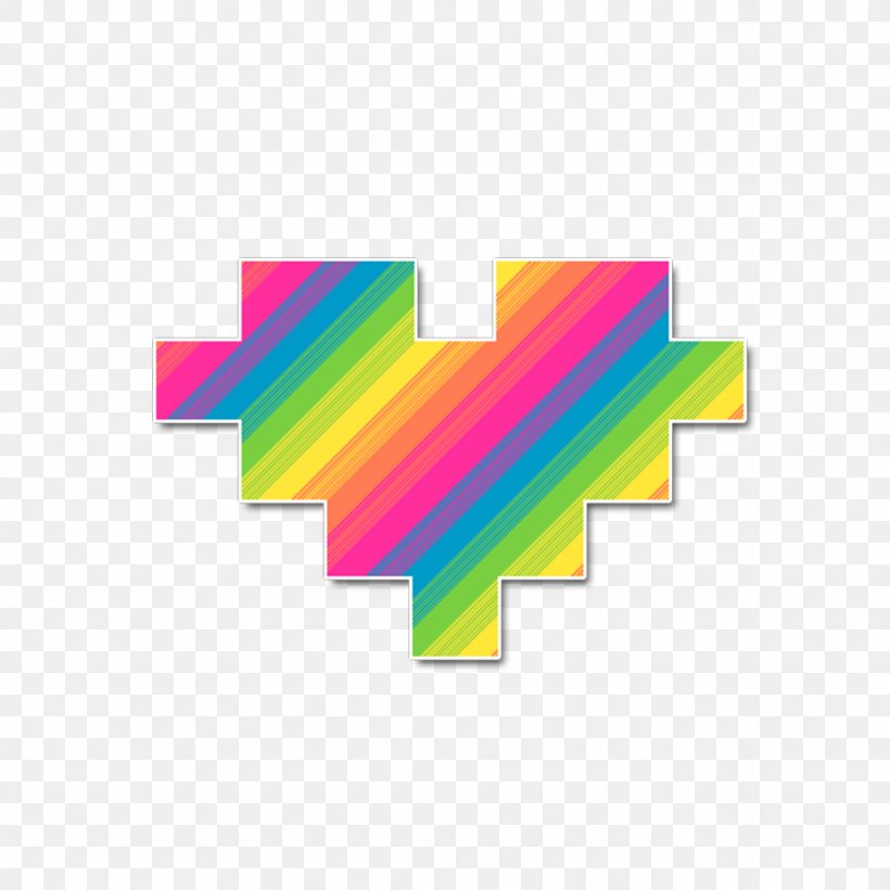 Heart Pixelation Rainbow Violet Drawing, PNG, 1024x1024px, Heart, Color, Drawing, Green, Logo Download Free