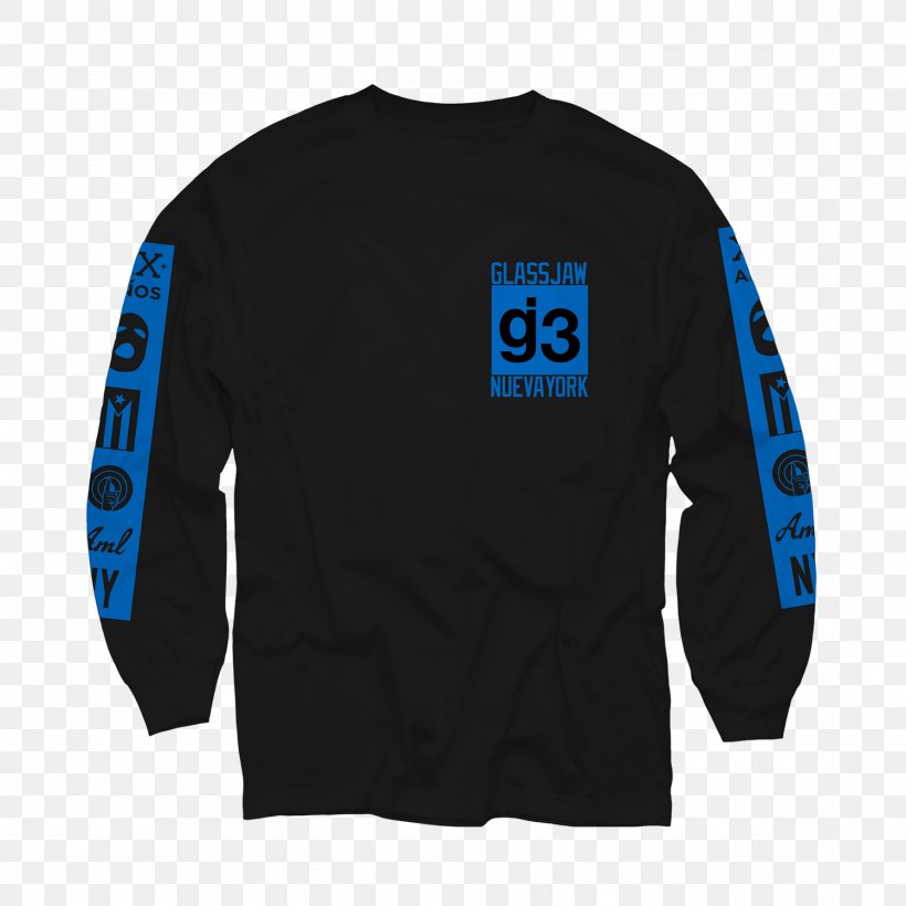 Long-sleeved T-shirt Hoodie, PNG, 1500x1500px, Tshirt, Active Shirt, Bad Brains, Blue, Brand Download Free
