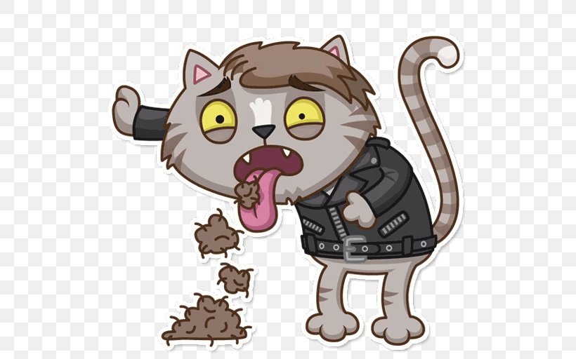 Cat Whiskers Dog Sticker Mammal, PNG, 512x512px, Cat, Animal, Canidae, Carnivoran, Cartoon Download Free