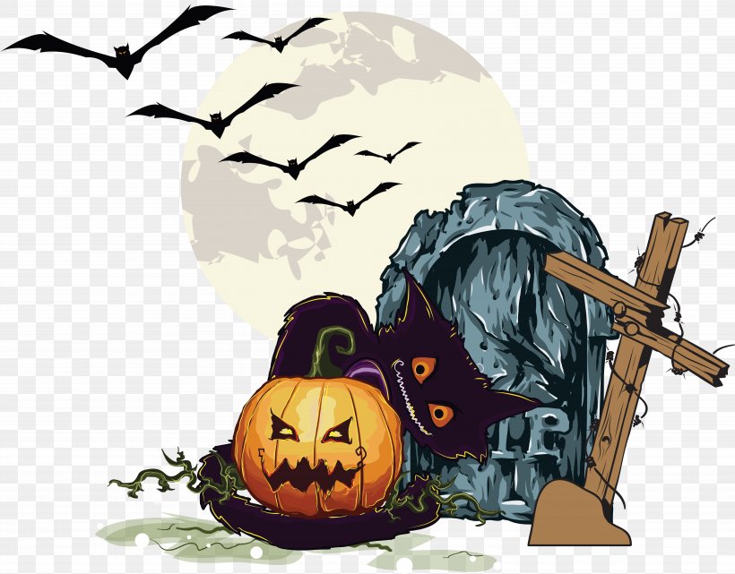 Halloween Pumpkin Jack-o-lantern Clip Art, PNG, 6856x5361px, Halloween, Black Cat, Cartoon, Christmas, Costume Party Download Free