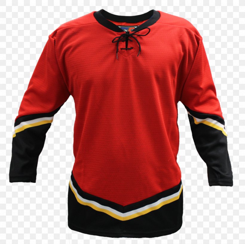 Hockey Jersey T-shirt Sweater Sleeve, PNG, 1024x1018px, Jersey, Calgary Flames, Clothing, Hockey Jersey, Ice Hockey Download Free