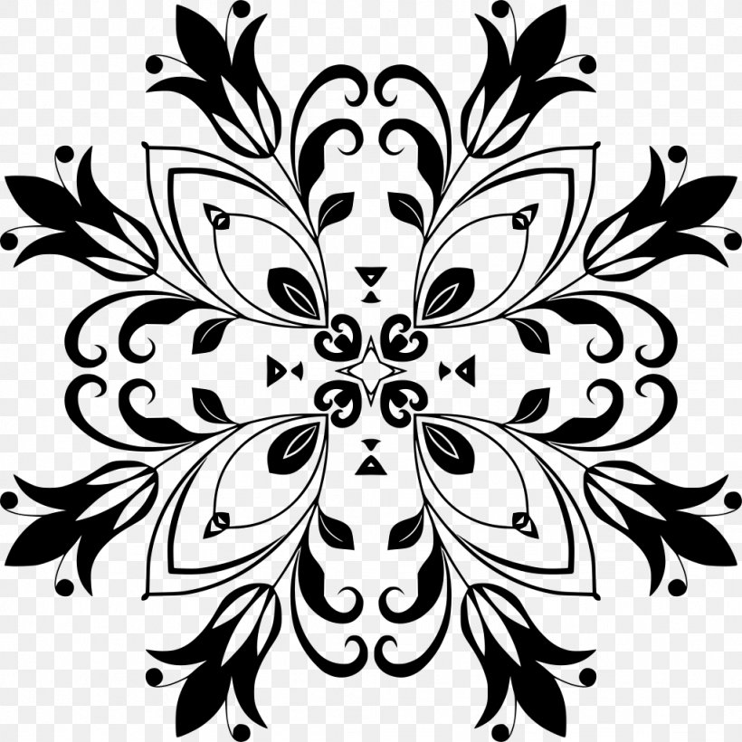 Black And White Flower, PNG, 1024x1024px, Black And White, Abstract Art, Blackandwhite, Coloring Book, Drawing Download Free