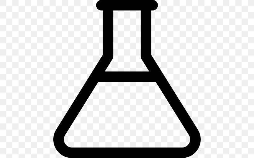 Laboratory Flasks Erlenmeyer Flask Chemistry, PNG, 512x512px, Laboratory Flasks, Area, Beaker, Black, Black And White Download Free