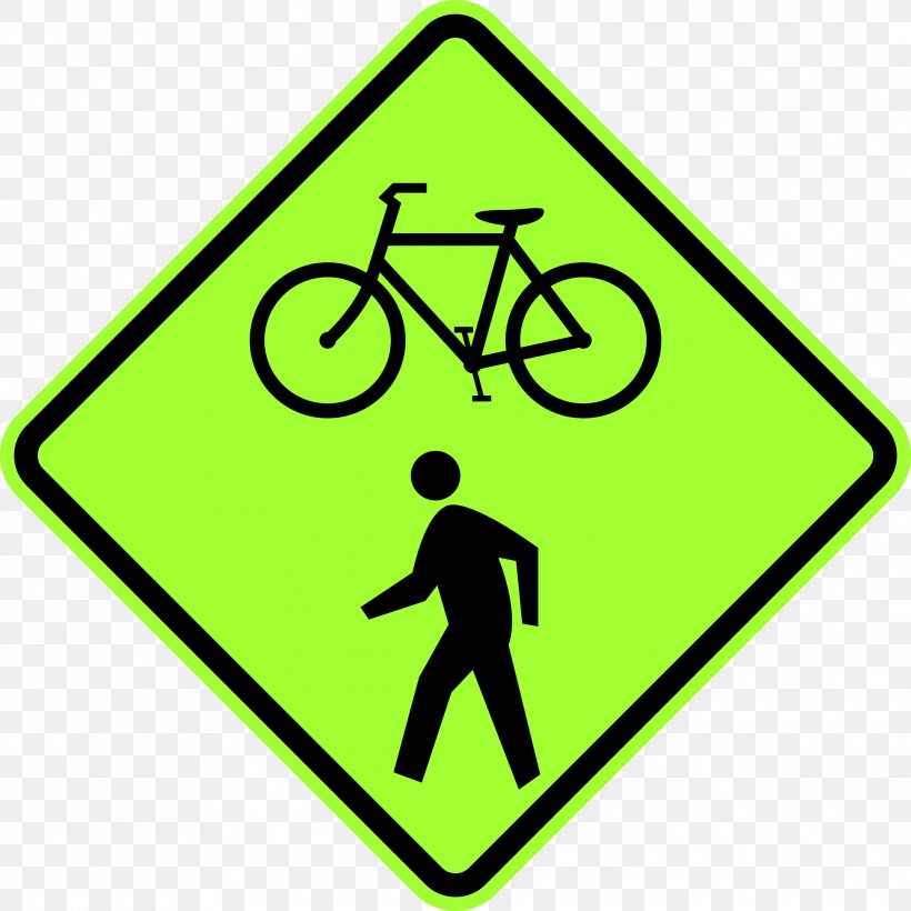 Manual On Uniform Traffic Control Devices Traffic Sign Warning Sign Pedestrian Crossing Bicycle, PNG, 2179x2179px, Traffic Sign, Area, Bicycle, Green, Logo Download Free