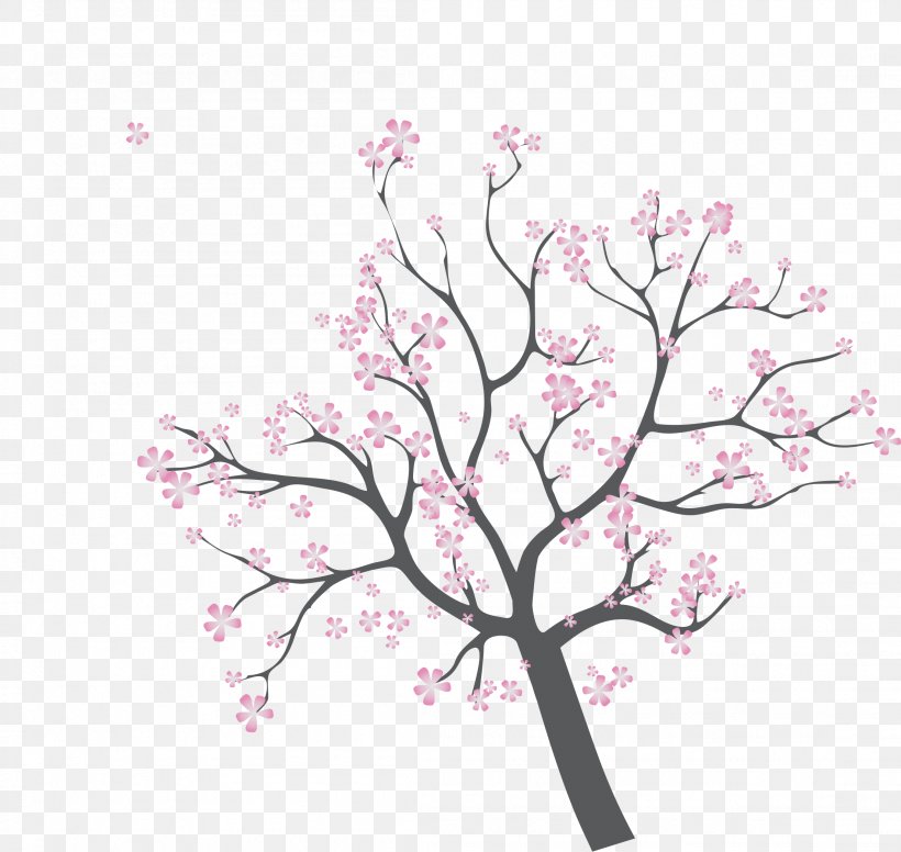 Sunset Illustration, PNG, 2207x2090px, Sunset, Blossom, Branch, Cherry Blossom, Floral Design Download Free