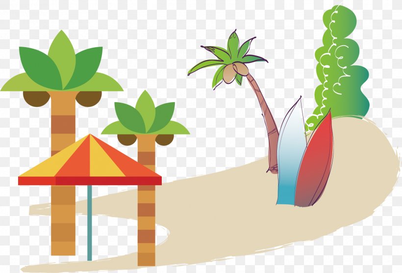 Coconut Tree Sun Umbrella Beach, PNG, 1839x1249px, Computer Graphics, Animation, Beach, Clip Art, Coconut Download Free