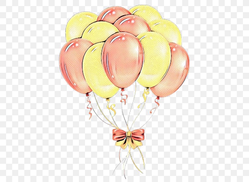 Balloon Party Supply Yellow Pink Clip Art, PNG, 464x600px, Pop Art, Balloon, Party Supply, Pink, Retro Download Free