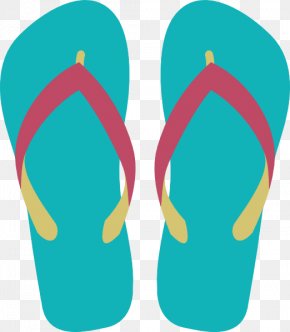 Teal - Flip-flops Sandal Shoe Clip Art PNG