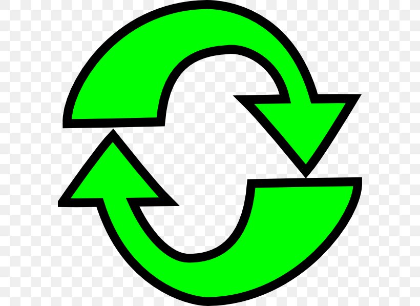 Arrow Recycling Symbol Clip Art, PNG, 594x597px, Recycling Symbol, Area, Green, Leaf, Logo Download Free