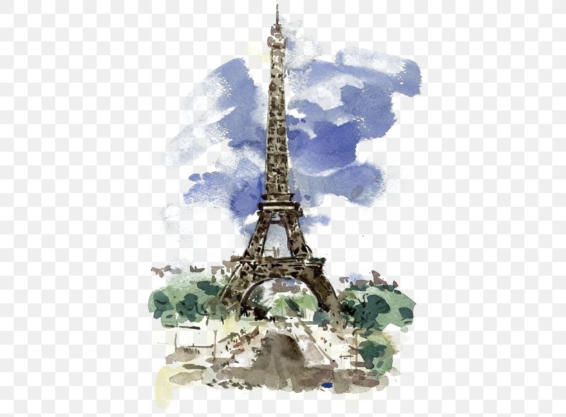Eiffel Tower Watercolor Painting Work Of Art Illustration, PNG, 440x605px, Eiffel Tower, Art, Cartoon, Drawing, Landmark Download Free