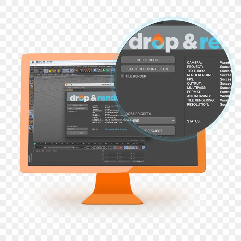 Cinema 4D Rendering Computer Monitors Render Farm Plug-in, PNG, 1000x1000px, Cinema 4d, Adobe After Effects, Brand, Computer Monitor, Computer Monitors Download Free