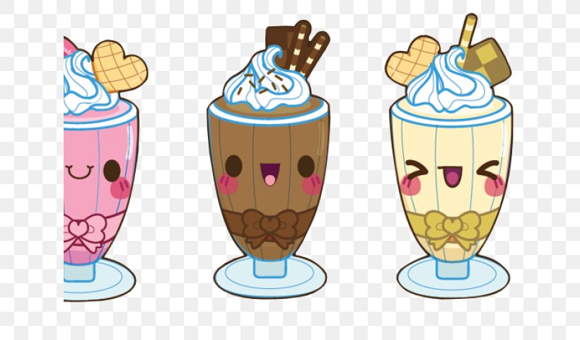 Milkshake Sundae Ice Cream Slush Kawaii, PNG, 640x480px, Milkshake, Cartoon, Chocolate, Cream, Dairy Download Free