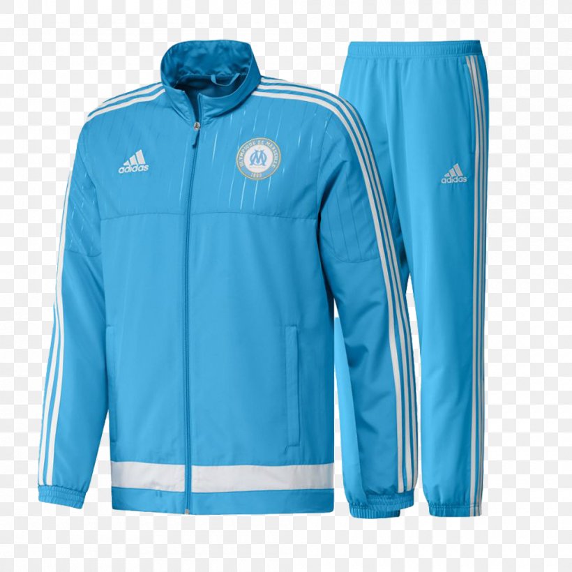 Olympique De Marseille Tracksuit 2015–16 Ligue 1 Adidas Jacket, PNG, 1000x1000px, 2015, 2016, Olympique De Marseille, Active Shirt, Adidas Download Free