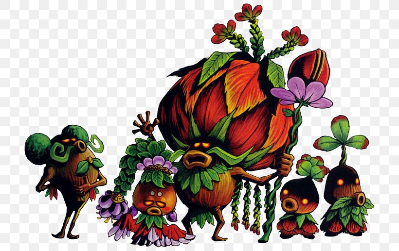 The Legend Of Zelda: Majora's Mask The Legend Of Zelda: Ocarina Of Time Link Oracle Of Seasons And Oracle Of Ages, PNG, 734x517px, Legend Of Zelda Ocarina Of Time, Art, Deku, Fictional Character, Flower Download Free