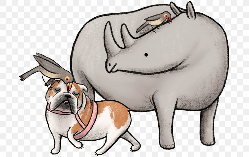 Bulldog Cartoon, PNG, 700x518px, Rhinoceros, Animal, Animal Figure, Bulldog, Canidae Download Free