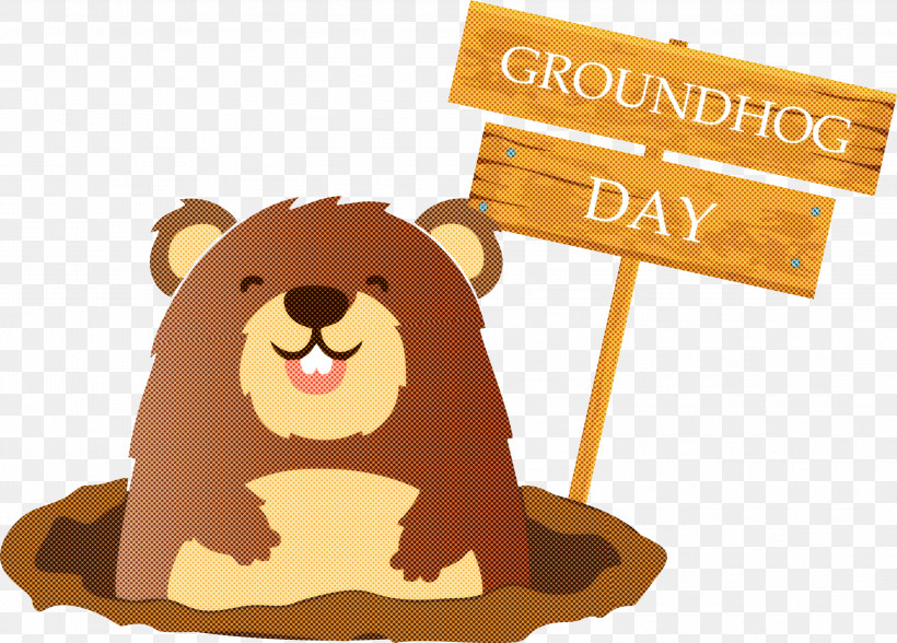 Groundhog Groundhog Day Happy Groundhog Day, PNG, 2999x2153px, Groundhog, Bear, Beaver, Brown, Brown Bear Download Free