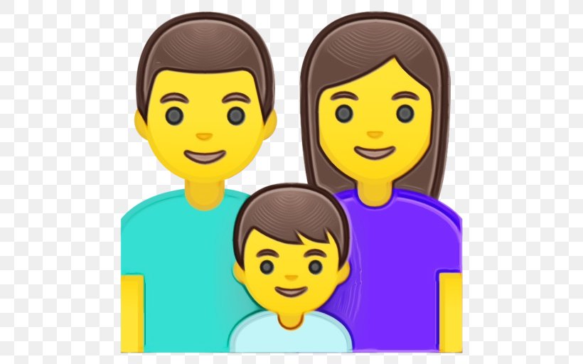 Happy Family Cartoon, PNG, 512x512px, Emoji, Cartoon, Cheek, Child, Conversation Download Free