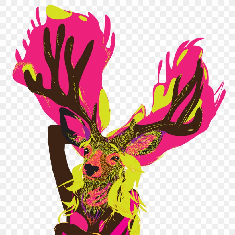 Deer Graphic Designer Illustrator, PNG, 839x840px, Watercolor, Cartoon, Flower, Frame, Heart Download Free