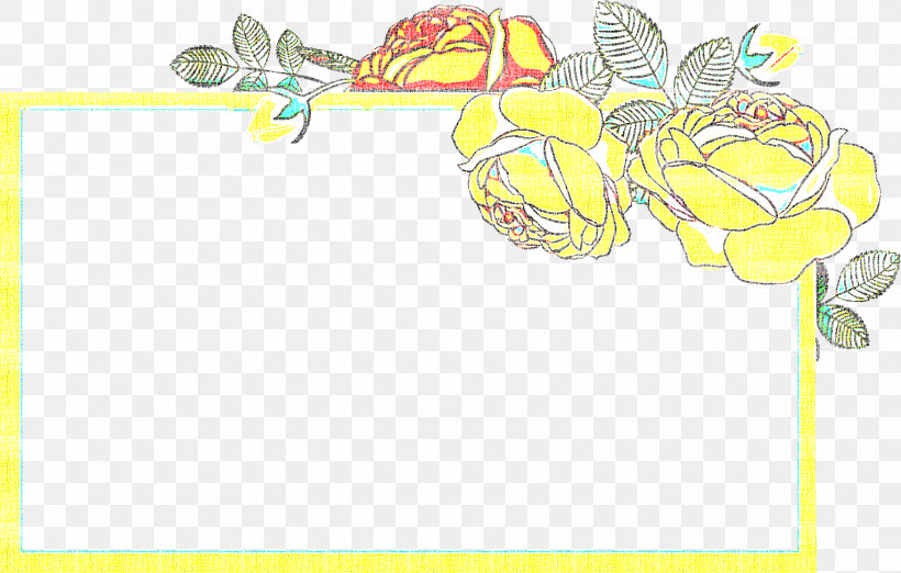 Flower Rectangular Frame Floral Rectangular Frame, PNG, 1530x974px, Flower Rectangular Frame, Floral Rectangular Frame, Text, Yellow Download Free